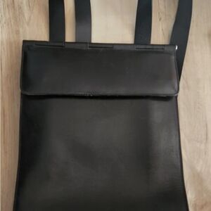 Infinity Firenze Black Genuine Leather Backpack Made In Italy Bag